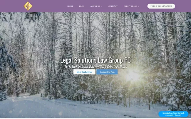 Screenshot of the Legal Solutions Law Group PC Website