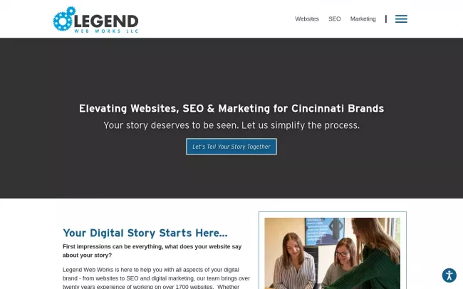 Screenshot of the Legend Web Works Website
