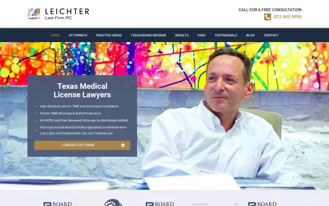 Screenshot of the Leichter Law Firm PC Website