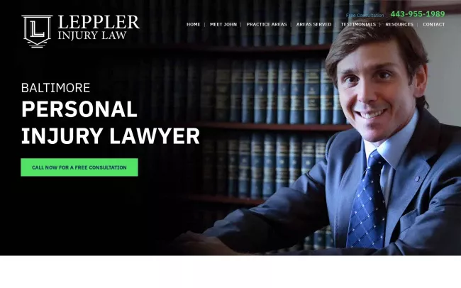 Screenshot of the Leppler Injury Law Website