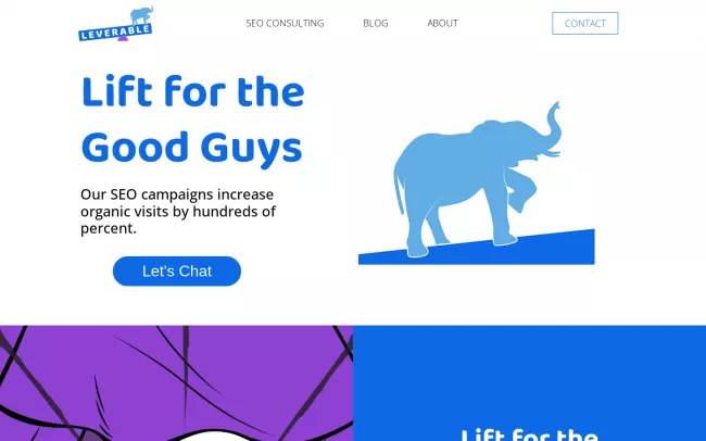 Screenshot of the Leverable Website