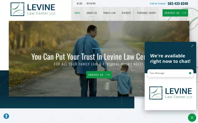 Screenshot of the Levine Law Center LLC Website