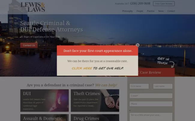 Screenshot of the Lewis & Laws, PLLC Website