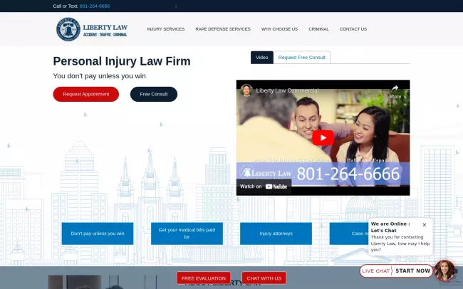 Screenshot of the Liberty Law Website
