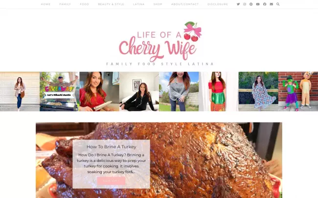 Screenshot of the Life of a Cherry Wife Blog