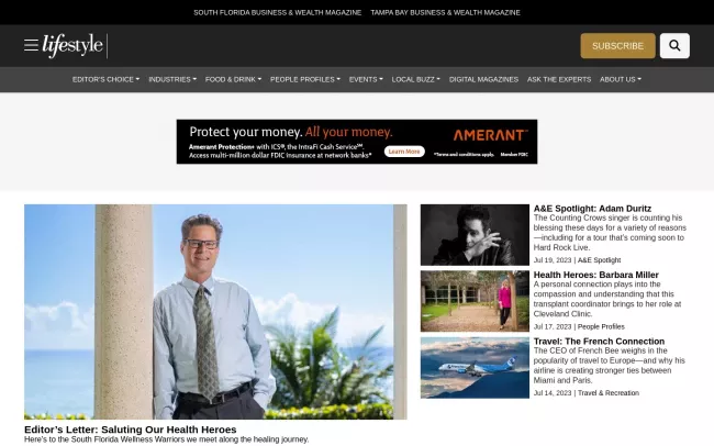 Screenshot of the Lifestyle Magazine Blog