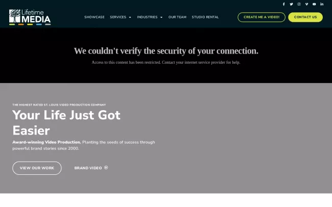 Screenshot of the Lifetime Media Website