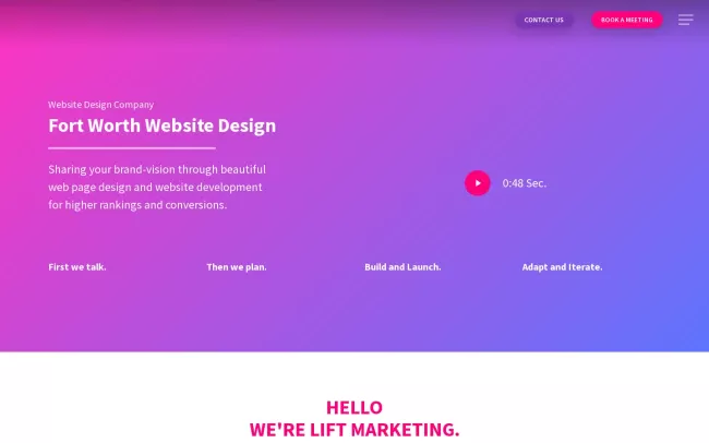 Screenshot of the LIFT Website Design Website