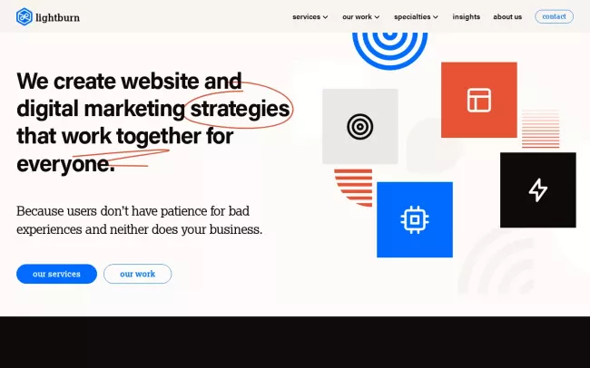 Screenshot of the Lightburn Website