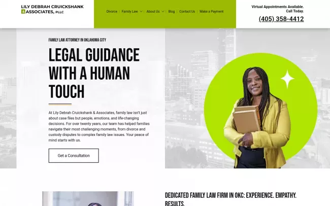 Screenshot of the Lily Debrah Cruickshank & Associates, PLLC Website