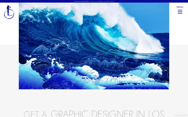 Screenshot of the Graphic Designer Linda Sturling Website