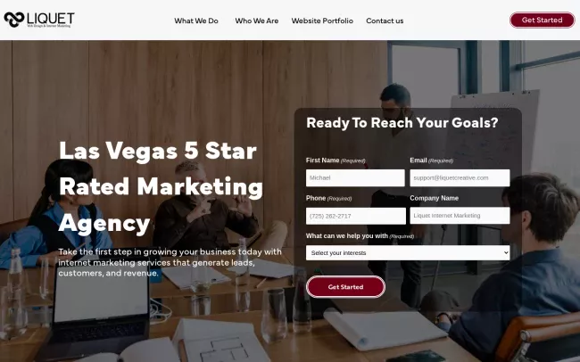 Screenshot of the Liquet Web Design & Internet Marketing Website