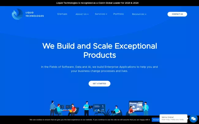 Screenshot of the Liquid Technologies - Software and Mobile App Development Company Website
