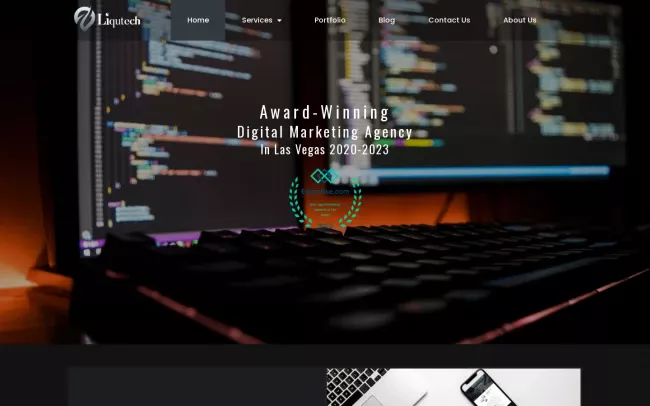 Screenshot of the Liqutech Digital Marketing Agency - Top-rated Services in Las Vegas Website