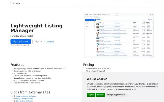 Listman - Lightweight Listing Manager for eBay sellers