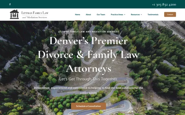 Screenshot of the Littman Family Law Website