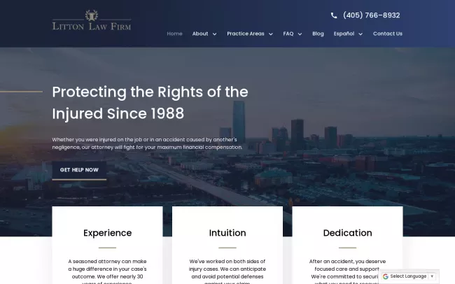 Screenshot of the Litton Law Firm Website