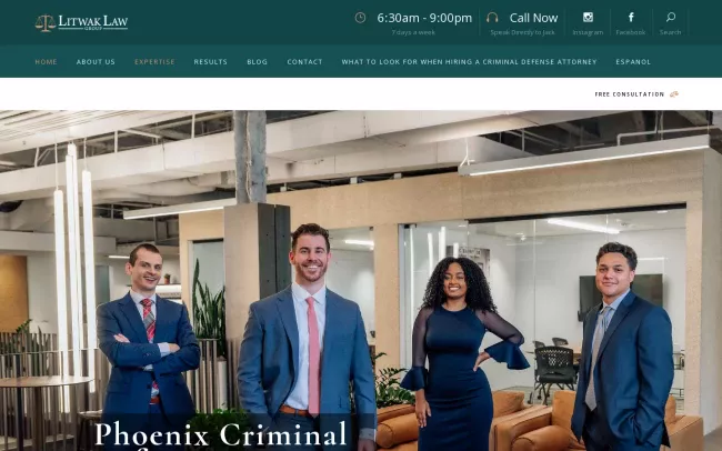 Screenshot of the Litwak Law Group Website