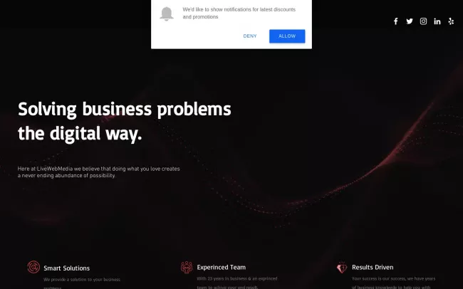 Screenshot of the LiveWebMedia Website