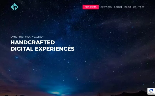 Screenshot of the Living Proof Creative Website