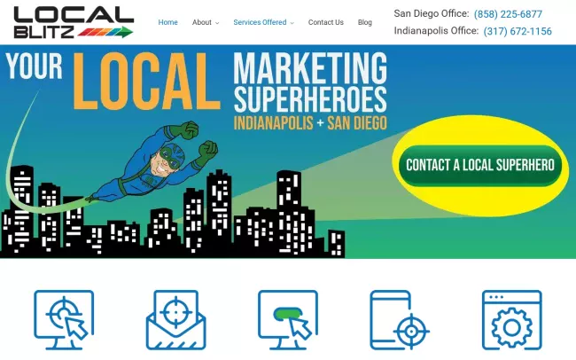 Screenshot of the Local Blitz Website