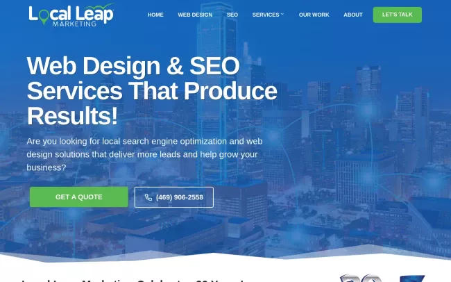 Screenshot of the Local Leap Marketing Website