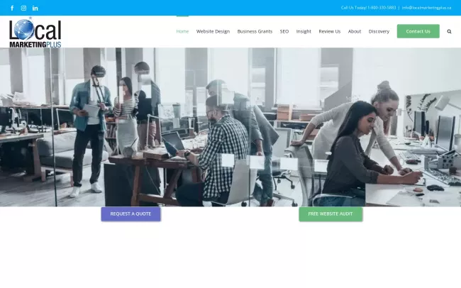 Screenshot of the Local Marketing Plus Website