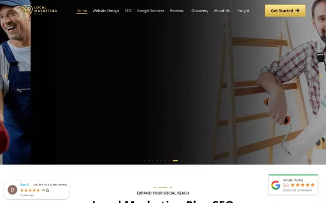 Screenshot of the Local Marketing Plus Website