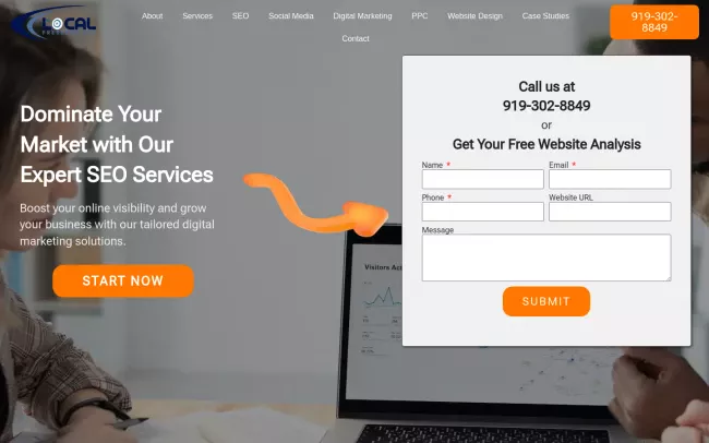 Screenshot of the Local Presence SEO Website