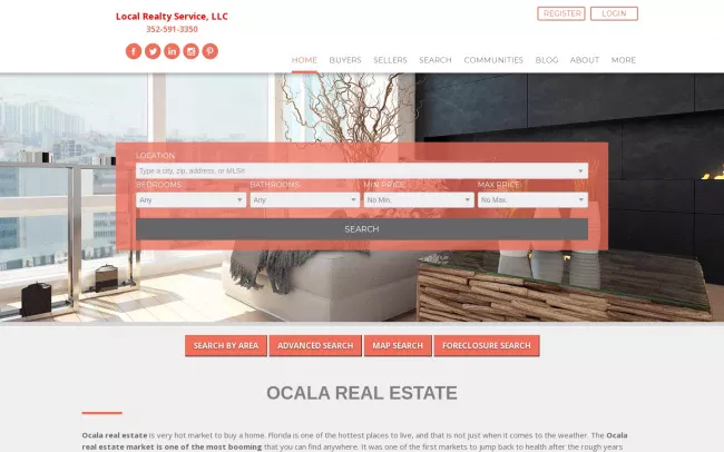 Screenshot of the Local Realty Service Website