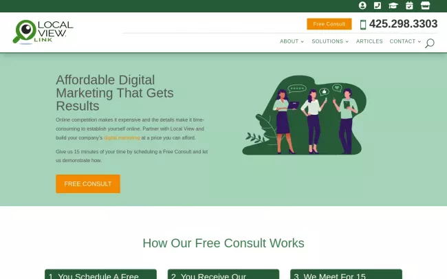 Screenshot of the Local View Digital Marketing Website