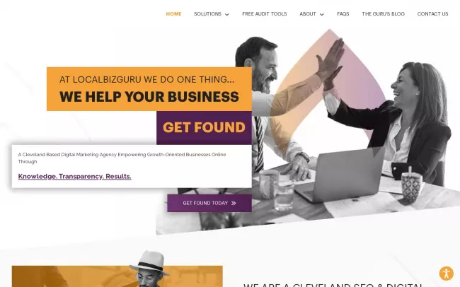 Screenshot of the LocalBizGuru Website