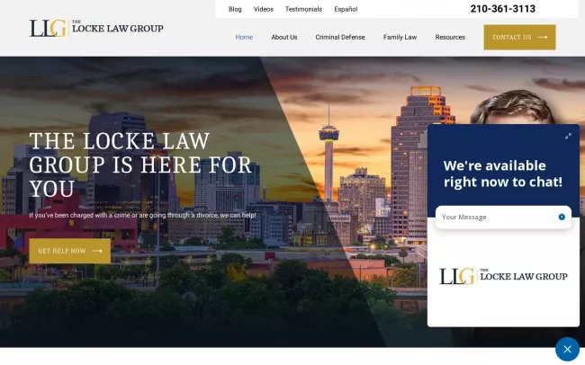 Screenshot of the The Locke Law Group Website
