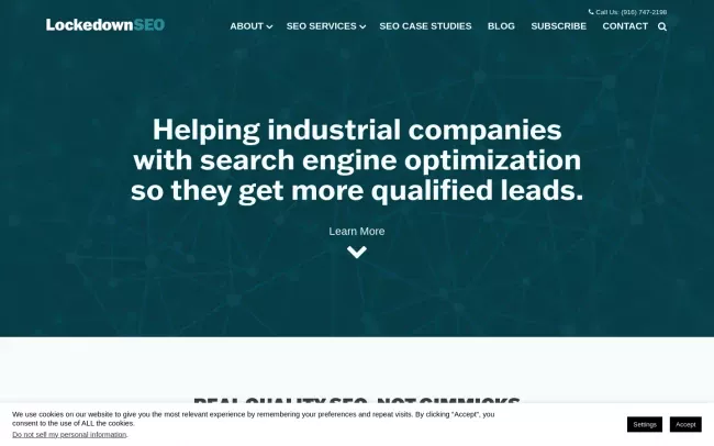 Screenshot of the Lockedown SEO Website