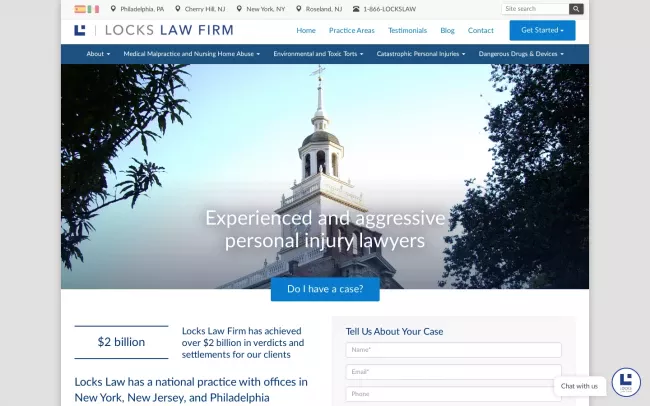 Screenshot of the Locks Law Firm Website