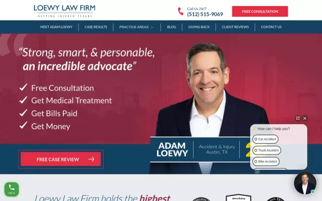 Screenshot of the Loewy Law Firm Website