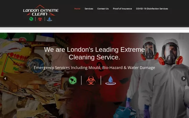 Screenshot of the London Extreme Clean Website