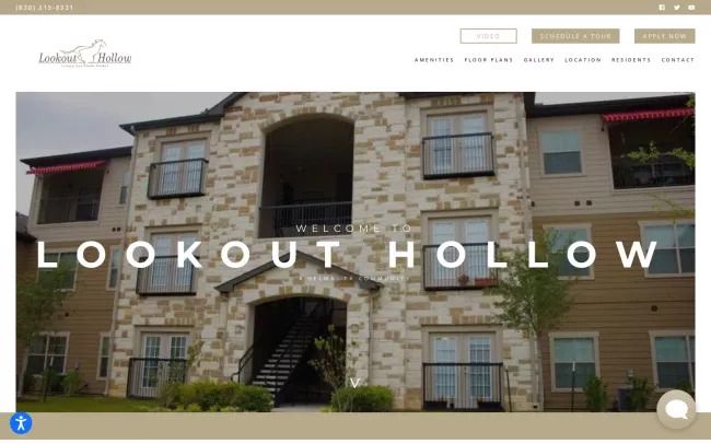 Screenshot of the Lookout Hollow Website