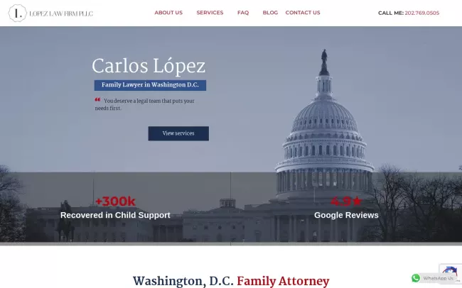 Screenshot of the Lopez Law Firm PLLC Website