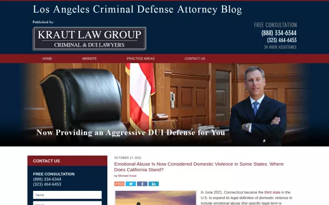 Screenshot of the Los Angeles Criminal Defense Attorney Blog