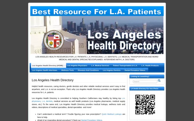Screenshot of the Los Angeles Health Directory Blog