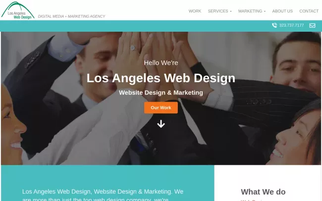 Screenshot of the Los Angeles Web Design Website