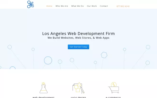 Screenshot of the LA Web Development Firm Website