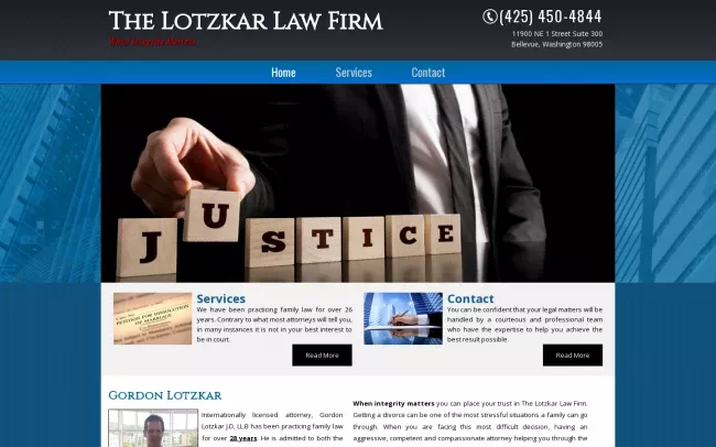 Screenshot of the The Lotzkar Law Firm Website