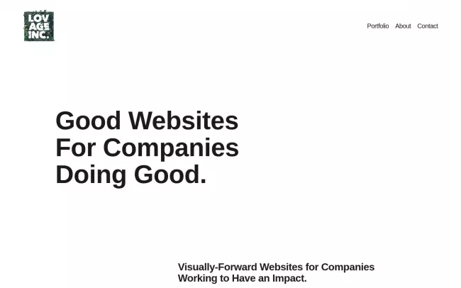 Screenshot of the Lovage Inc. Website