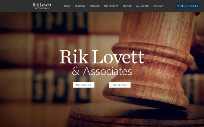 Screenshot of the Lovett Rik Website