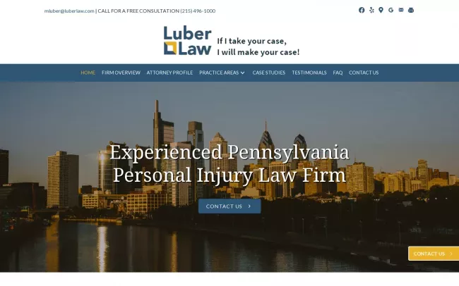 Screenshot of the Luber Law Website