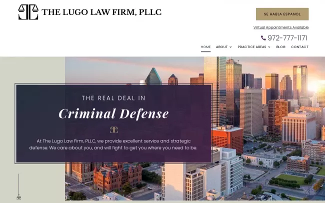 Screenshot of the The Lugo Law Firm, PLLC Website