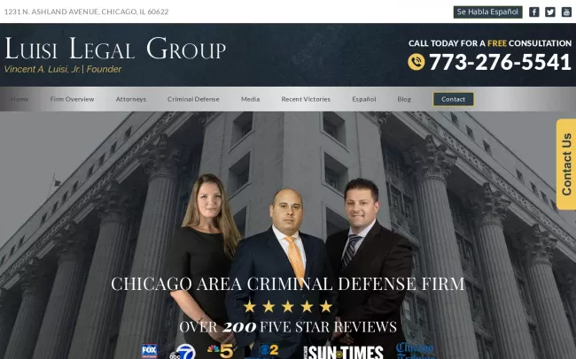 Screenshot of the Luisi Legal Group Website