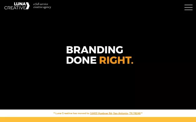 Screenshot of the Luna Creative Website